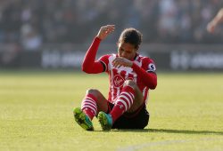 Virgil Van Dijk of Southampton is Subbed with A Foot Injury During the Premier League Match Between Southampton and Leicester City at St Mary's Stadium Southampton England On 22 January 2017