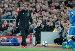 J??rgen Klopp (Manager) (Liverpool) shouts instructions during the Premier League match between Liverpool and Bournemouth at Anfield, Liverpool