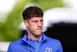 Ross Barkley of Everton arrives ahead of the Premier League match between Swansea City and Everton at the Liberty Stadium, Swansea