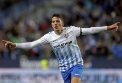epa05821544 Malaga's mildfielder Pablo Fornals celebrates after scoring a goal  during the Spansih Primera Division soccer match between Malaga CF and Real Betis at La Rosaleda stadium in Malaga, Andalusia, Spain, 28 February 2017.  EPA/JORGE ZAPATA