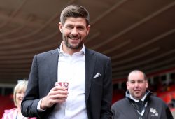 Ex Liverpool player Steven Gerrard working for BT Sport is seen before the Premier League match between Southampton and Manchester City played at St Mary's Stadium, Southampton on 15th April 2017