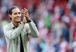 Virgil van Dijk of Southampton smiles as he applauds the crowd after the Premier League match between Southampton and Stoke City played at St Mary's Stadium, Southampton on 21st May 2017