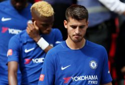 Alvaro Morata of Chelsea looks dejected after collecting his medal and missing a penalty in the shootout.