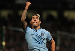 Manchester City V Wigan Athletic - Premier League Manchester City's Carlos Tevez Celebrates Scoring Their Goal Against Wigan Picture By Ian Hodgson/daily Mail