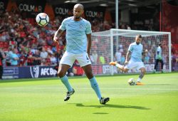 Vincent Kompany, warms up during the Barclays Premier League match between Bournemouth and Manchester City, at The Vitality Stadium (Dean Court) on 26th August 2017.