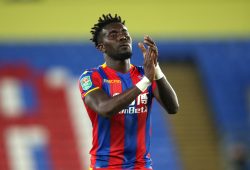 Pape N'Diaye Souare of Crystal Palace applauds the Crystal Palace fans after beating Huddersfield Town 1-0 during the Carabao English League Cup Round 3 match between Crystal Palace and Huddersfield Town on 19th September 2017 at Selhurst Park Stadium, Croydon, London.