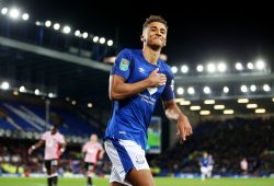 Dominic Calvert-Lewin of Everton celebrates after scoring his sides second goal