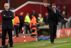 Antonio Conte manager of Chelsea and Stoke City manager Mark Hughes during the English Premier League match at bet365 Stadium, Stoke . Picture date: March 18th 2017. Pic credit should read: Lynne Cameron/Sportimage PUBLICATIONxNOTxINxUK

Antonio Conte Manager of Chelsea and Stoke City Manager Mark Hughes during The English Premier League Match AT bet365 Stage Stoke Picture Date March 18th 2017 Pic Credit should Read Lynne Cameron Sportimage PUBLICATIONxNOTxINxUK