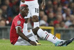 Paul Pogba of Manchester United ManU sits injured during the Champions League Group A match at the Old Trafford Stadium, Manchester. Picture date: September 12th 2017. Picture credit should read: Andrew Yates/Sportimage PUBLICATIONxNOTxINxUK