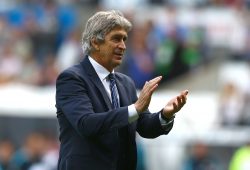 Manchester City manager Manuel Pellegrini applauds the City fans at full time during the Barclays Premier League match between Swansea City and Manchester City played at The Liberty Stadium, Swansea on 15th May 2016