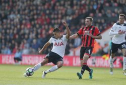 Bournemouth UK 22nd October 2016 Erik Lamela of Tottenham Hotspur and Dan Gosling of Bournemouth During the Premier League Match Between Bournemouth and Tottenham Hotspur at Vitality Stadium Bournemouth England On 22 October 2016