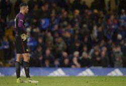 A dejected Manchester City U18 Goalkeeper Aro Muric during the FA Youth Cup Final 2nd Leg match between Chelsea U18 and Manchester City U18  at Stamford Bridge, London on 26th April 2017