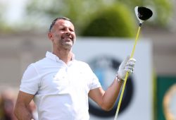 Ex Manchester United player Ryan Giggs looks anxious during the BMW PGA Championship Pro Am played at the Wentworth Club, Surrey on 24th May 2017