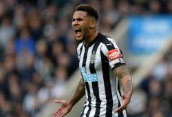 Jamaal Lascelles of Newcastle United vents his frustration