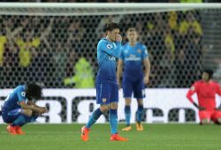 Mesut Ozil of Arsenal dejected