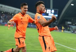 Alex Oxlade-Chamberlain of Liverpool celebrates scoring his sides sixth  goal