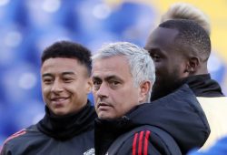 MOSCOW, RUSSIA - SEPTEMBER 26, 2017: Manchester United's head coach Jose Mourinho (front), Jesse Lingard (R) during a training session ahead of the 2017/18 UEFA Champions League Group A Round 2 football match against CSKA Moscow at VEB Arena. The game is scheduled for September 27, 2017. Valery Sharifulin/TASSPHOTOGRAPH BY TASS / Barcroft Images