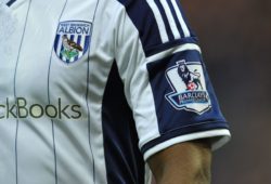 The West Bromwich Albion logo and Barclays Premier League sleeve badge