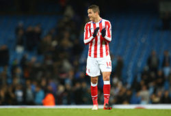 Stoke?s Ibrahim Afellay applauds the fans during the Premier League match between Manchester City and Stoke City played at Etihad Stadium, Manchester on 8th March 2017