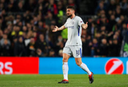 Olivier Giroud of Chelsea reacts in frustration