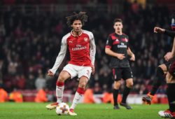 Arsenal Midfielder Mohamed Elneny (35) in action during the Europa League match between Arsenal and AC Milan at the Emirates Stadium, London. Picture by Stephen Wright