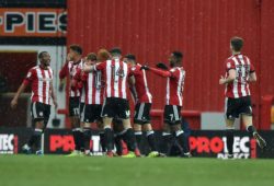 Brentford Players Celebrate after Brentford Midfielder, Lewis Macleod (4) scores a goal to make it 1-1 during the EFL Sky Bet Championship match between Brentford and Middlesbrough at Griffin Park, London. Picture by Adam Rivers