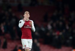 Hector Bellerin of Arsenal blow a kiss to the fans during the UEFA Europa League round of 16 2nd leg match between Arsenal and AC Milan at the Emirates Stadium, London, England on 15 March 2018. PUBLICATIONxNOTxINxUK Copyright: xVincexxMignottx PMI-1884-0058