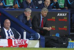 Arsenal Assistant Manager Pat Rice and Manager Arsene Wenger Show A Look of Frustration United Kingdom Birmingham