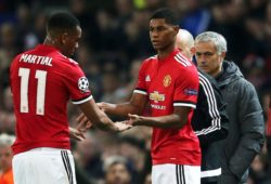 Marcus Rashford of Manchester United replaces Anthony Martial