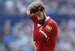 Mohamed Salah of Liverpool looks dejected