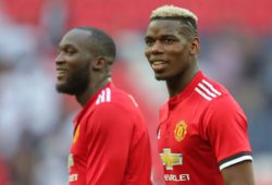 Paul Pogba of Manchester United and  Romelu Lukaku of Manchester United