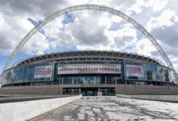 A general view of the exterior of Wembley Stadium and its world famous arch.  It is reported that the Football Association (FA) has received a bid of GBP800m from Shahid Khan, owner of Fulham FC and the Jacksonville Jaguars NFL franchise, to purchase the stadium.
If the bid is successful, the FA will retain its organisational base at the stadium, but will open the way for the creation of the first NFL franchise located out of the United States.