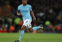 Vincent Kompany of Manchester City in action during the Champions League Quarter Final 1st Leg, match at Anfield Stadium, Liverpool. Picture date: 4th April 2018. Picture credit should read: Simon Bellis/Sportimage PUBLICATIONxNOTxINxUK