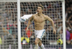 Soccer match between Real Madrid and Juventus, second leg of quarter finals of the Champions League 2017/2018, held at the Santiago Bernabeu stadium, in Madrid. (Photo: Jose Cuesta/261/Cordon Press).
Cristiano Ronaldo celebrates after scoring.






 
All Over Press