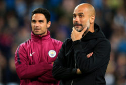 Manchester City manager Josep Guardiola and coach Mikel Arteta