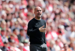 Pep Guardiola of Manchester City during the Premier League match between Southampton and Manchester City, played at St. Mary's Stadium, Southampton. United Kingdom on 13 May 2018