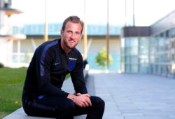 Harry Kane of England poses for a portrait at St  George's Park