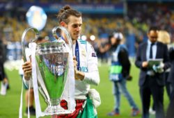 Gareth Bale of Real Madrid celebrates with the trophy