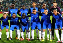 Fußball, WM Quali, Bulgarien - Frankreich 07.10.2017 Sofia Bulgaria-France FIFA World Cup WM Weltmeisterschaft Fussball Russia 2018 European qualifiers men s football France team L-R above:Samuel Umtiti,Blaise Matuidi ,Raphaël Varane,Djibril Sidibe,Hugo Lloris Down:Antoine Griezmann,Alexandre Lacazette,N Golo Kante,Corentin Tolisso,Lucas Digne,Kylian Mbappe :Str/ PUBLICATIONxNOTxINxSER