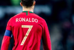 GENEVE, 26-03-2018, Stade de Geneve Oefeninterland, Oefeninterland , eindstand 3-0 voor Nederland , Portugal speler Cristiano Ronaldo zijn rugnummer en naam op het nieuwe shirt van Portugal Nederland - Portugal PUBLICATIONxNOTxINxNED x2090120x