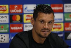 21st May 2018, Anfield, Liverpool, England; Liverpool open media day ahead of Champions League Final; Liverpool defender Dejan Lovren speaking to the media at Anfield during today s press conference PK Pressekonferenz ahead of this week s Champions League final in Kiev against Real Madrid PUBLICATIONxINxGERxSUIxAUTxHUNxSWExNORxDENxFINxONLY ActionPlus12028070 AlanxMartin