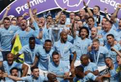 4.07578741 May 6, 2018 - Manchester, United Kingdom - Manchester City''s Pep Guardiola with the trophy during the premier league match at Etihad Stadium, Manchester. Picture date 5th May 2018. Picture credit should read: David Klein/Sportimage/Cal Sport Media/Sipa USA(Credit Image: © David Klein/CSM/Sipa USA) 
IBL