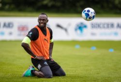 Usain Bolt
Soccer Aid teams come together before training starts in London. Soccer Aid Match to be held at Old Trafford on Sunday 10th June ITV1 6.30pm