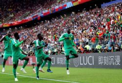 Mbaye Niang of Senegal celebrates scoring the second goal 0-2
