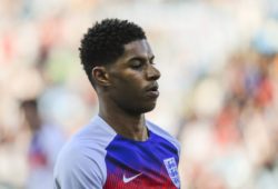 7th June 2018, Elland Road, Leeds, England; International football friendly, England versus Costa Rica; Marcus Rashford of England warms up for the game PUBLICATIONxINxGERxSUIxAUTxHUNxSWExNORxDENxFINxONLY ActionPlus12033884 ConorxMolloy