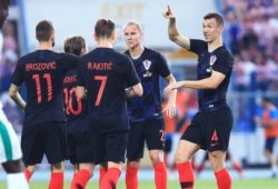 (180608) -- OSIJEK, June 8, 2018 -- Ivan Perisic (1st R) of Croatia celebrates his goal with teammates during the International Friendly Länderspiel match against Senegal ahead of the FIFA World Cup WM Weltmeisterschaft Fussball in Osijek, Croatia, on June 8, 2018. Croatia won 2-1. ) (SP)CROATIA-OSIJEK-FIFA WORLD CUP-FRIENDLY-CRO VS SEN DavorxJavorovic PUBLICATIONxNOTxINxCHN