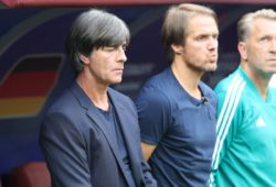 (180617) -- MOSCOW, June 17, 2018 -- Head coach Joachim Loew (L) of Germany is seen prior to a group F match between Germany and Mexico at the 2018 FIFA World Cup WM Weltmeisterschaft Fussball in Moscow, Russia, June 17, 2018. Mexico won 1-0. ) (SP)RUSSIA-MOSCOW-2018 WORLD CUP-GROUP F-GERMANY VS MEXICO XuxZijian PUBLICATIONxNOTxINxCHN