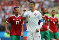 MOSCOW, RUSSIA JUNE 20, 2018: Portugal s captain Cristiano Ronaldo after wining their 2018 FIFA World Cup WM Weltmeisterschaft Fussball Group B Round 2 football match against Morocco at Luzhniki Stadium. PUBLICATIONxNOTxINxRUS