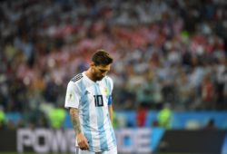 (180621) -- NIZHNY NOVGOROD, June 21, 2018 -- Lionel Messi of Argentina reacts during the 2018 FIFA World Cup WM Weltmeisterschaft Fussball Group D match between Argentina and Croatia in Nizhny Novgorod, Russia, June 21, 2018. Croatia won 3-0. ) (SP)RUSSIA-NIZHNY NOVGOROD-2018 WORLD CUP-GROUP D-ARGENTINA VS CROATIA LixGa PUBLICATIONxNOTxINxCHN
