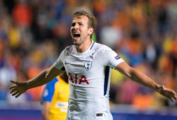 Nicosia, Cyprus - Semptember 26, 2017: The player of Tottenham Harry Kane celebrate during the UEFA Champions League game between APOEL VS Tottenham H